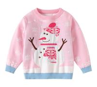 Pull Noel Enfant Fille 10 Ans,Pull De NoëL à Manches Longues Et Col Ras du Cou pour Enfants Et Filles