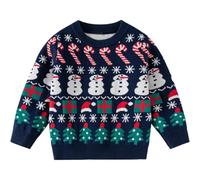 Pull Noel Enfant Garcon Pull Moche De Noel Enfant, Christmas Sweater Imprimés de Renne Charmants Chaud Doux Confortables Manches Longues Col Rond Cadeau Festifs 2-7 Ans
