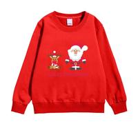 Pull Noel Enfant Manches Longues, Pull Imprimé De Noël pour Enfants GNOME Col Rond Sweat De Noel Hiver Thermique Pulls De Noël pour Enfants Christmas Sweatshirt pour Girl 3-10 Ans