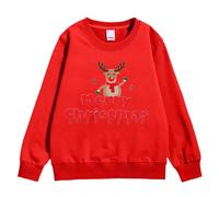 Pull Noel Enfant Manches Longues, Pull Noel Fille Imprimé GNOME Col Rond Pull De Noël Hiver Chaud Pulls De Noël pour Enfants Sweat Christmas Glamour Sweats pour Girl 3-10 Ans