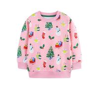 Pull Noel Enfant Manches Longues, Sweat-Shirt De Noël pour Enfant Imprimé GNOME Col Rond Pull De Noel Hiver Thermique Pulls De Noël pour Enfants Sweat Christmas Sweatshirt pour Girl 3-9 Ans