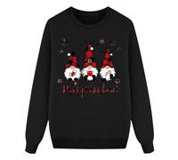 Pull Noel Enfant Manches Longues, Sweat-Shirt De Noël pour Enfants Imprimé GNOME Col Rond Pull De Noel Hiver Chaude Pulls De Noël pour Enfants Sweat Casual pour Girls 2-9 Ans