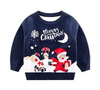 Pull Noël Enfant Noël Cardigan Boutonné Bébé Garçons Filles,Pull Garcon 8 Ans Sweat Enfant Garcon 12 Ans Cardigan Garcon 8 Ans Sweatshirt Garcon 8 Ans Sweater Enfant Fille Vêt(Marine #2,7-8 ans)