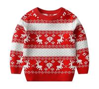 Pull Noel Enfant Noël Enfants Garçons Filles épais à Manches Longues et du Motif One à Manches Longues Fleurs Lettres Automne Hiver Vêtement Premier Anniversaire