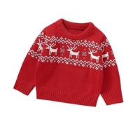 Pull Noël Enfant Noël Tricoté Jumpsuit Tenues,Pull De Noel Enfant Garcon 14 Ans Cadeau Ado 15 Ans Cardigan Bebe Fille 0-3 Mois Pull De Noël Enfant Sweat Bebe Fille 18 Mois Pel(b-Rouge,9-12 Mois)