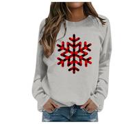 Pull Noel Enfant,Sweatshirt pour Femme sans Capuche Coupe Moderne et Confort Durable Pull à col Rond orné d’Un Motif Festif de Noël adapté à la Saison hivernale (Grey, M)