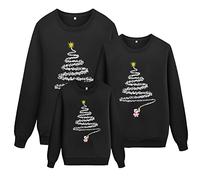 Pull Noel Famille Hiver Chaud Pull de Noel Femme Homme Enfant Moche Sweat sans Capuche Pulls de Noël Col Rond Manches Longues Ugly Christmas Sweater Vêtements Noël Sweatshirts pour Parent-Enfant 2