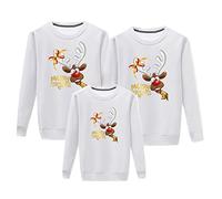 Pull Noël Famille Pull de Noel Famille Assortis Sweat Noël Pullover Merry Christmas Moche Renne Noel Famille Assorti Mere Fille Mère Fils Drole Ugly Sweatshirt Sweat-Shirt Personnalisé Cerf Blanc