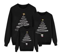 Pull Noel Famille,Pull Noël Famille Assorti Homme femme Enfant Col Rond Longue Manches Sweat-Shirt avec Imprimé de Noël Christmas Sweater Hiver Chaud Tops Mode Parents-Enfants Sweat De Noel