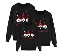 Pull Noel Famille,Pull Noël Famille Assorti Homme femme Enfant Col Rond Longue Manches Sweat-Shirt avec Imprimé de Noël Christmas Sweater Hiver Chaud Tops Parents-Enfants Sweat De Noel Mode Enfant
