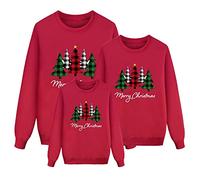 Pull Noël Famille Sweat de Noël Femme Homme Enfants Famille Longue Manches Christmas Tops Sweater Pulls de Noël Familles Christmas Sweatshirt Femme Noel Sweats Hiver Automne Sweat de Noël Mode