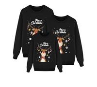 Pull Noël Famille, Sweat Femme Homme Enfants Famille Longue Manches Tops Christmas Sweater Pulls de Noël Familles Col Rond Christmas Sweatshirt Femme Noel Parent-Enfant Hiver Automne Chaud Homme