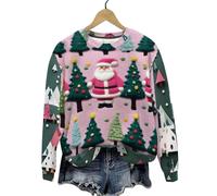 Pull Noël Femme 3D Santa Claus Sweat NoëL Rigolo Manches Longues T-Shirt Multicolore Imprimé Noel Pullover Hiver DéContracté Hauts Top Merry Christmas Sweatshirts Col Rond Tunique Tops