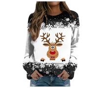 Pull Noël Femme Christmas Sweater Veste Polaire avec Capuche Rigolo De Noel Sweat Père a Oversize Sweatshirts Hiver Drole Hoodie