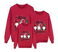 Pull Noël Femme Famille - Modèle Renne Assorti pour Homme et Enfants, Sweatshirt Hiver Chaud, Manches Longues, Col Rond, Sweater Christmas Imprimé Santa Wapiti, Tenue Fête Cosplay Parent-Enfant