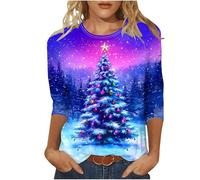 Pull Noel Femme Imprimé Sweat de Noel Sweatshirts Pulls Moche De Noël Hauts Chandail Automne Hiver Sweater Ample Sweater Christmas Funny Pullover Tops Tee-Shirt Femmes Cadeau Vêtements