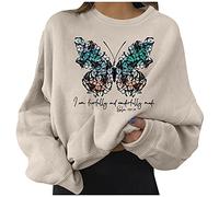Pull Noël Femme Manches Longues Col Rond Sweat Femme Imprimé Kawaii Sweatshirt Ado Fille Femme Christmas Mode Collège Style Chic et Élégante Haut Tops Pullover Grande Taille Automne Hiver