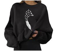 Pull Noël Femme Manches Longues Col Rond Sweat Femme Imprimé Kawaii Sweatshirt Ado Fille Femme Christmas Mode Collège Style Chic et Élégante Haut Tops Pullover Grande Taille Automne Hiver