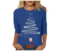 Pull Noël Femme Rigolo Sweat Hiver Drôle et Moche Polaire Chaud Drole Noël Pull Manches 3/4 Ugly Sweat Oversize col Rond Hiver Chaud Polaire Merry Christmas Sweatshirt