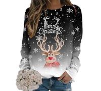 Pull Noël Femme Sweat Moche de Noel Pull de Noël Femme Drole Chic Grande Taille Ugly Funny Merry Christmas Xmas Sweater Women Jumper Pullover Sweatshirt Sweatshirts Noel Jumpers Large Personnalisé XXL