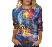 Pull Noël Femme Tee Shirt Manches Longues Gilet De Grande Taille Rouge Mode Automne 2025 Couple Sapin T-Shirt Halloween Lumineux Orange Rigolo Sweat À Sequin Tunic