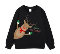 Pull Noel Fille 10 Ans, Femme Blouses Pullover Automne Hiver Top pour Adolescentes Et Filles sans Chapeau Christmas Jumpers À Manches Longues Funny Noël Imprimé Pulls De Familles Col Rond