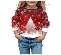 Pull Noel Garcon 10 Ans, De Noël Famille Sweatshirt Hiver Chaud Longue Manches Tops Christmas sans Chapeau Jumpers À Longues Funny Imprimé Pull-Over Sweater Tricot Garçons Fille Enfant Col Rond