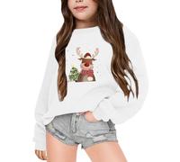 Pull Noel Garcon 10 Ans, Sweat Famille Blouses Pullover Automne Hiver Top pour Adolescentes Et Filles sans Chapeau Sweatshirt Chaud Longue Manches Tops Christmas Jumpers À Longues Funny Noël Imprimé