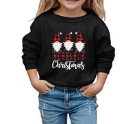 Pull Noel Garcon 10 Ans, Sweat Femme Blouses Pullover Automne Hiver Top pour Adolescentes Et Filles sans Chapeau Christmas Jumpers À Manches Longues Funny Noël Imprimé Sweatshirt Chaud Longue Tops
