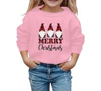 Pull Noel Garcon 10 Ans, Sweat Femme Sweatshirt Hiver Chaud Longue Manches Tops Christmas sans Chapeau Pull-Over Sweater Tricot Garçons Fille Enfant Col Rond Longues Jumpers À Funny Noël Imprimé