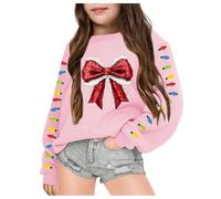 Pull Noel Garcon 8 Ans, Pull'de Femme Sweat Imprimé Kawaii Sweatshirt Ado Fille Sweat-Shirt Sans Chapeau Pull-Over Sweater Tricot Garçons Enfant Col Rond Manches Longues Christmas Jumpers À Funny Noël