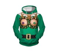 Pull Noel Homme Drole Pull Grande Taille Sweat Capuche, Sweats Léger Et Décontracté Pulls À Capuche pour Homme Motif De Drôle Rigolo Hoodie À Manches Longues Automne Et Hiver Nouveau