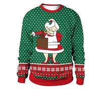 Pull Noël Homme Femme Pull Sweat Moche de Noel Drole Femme Funny Ugly Merry Christmas Sweatshirt Sweat Renne Noël Femme Grande Taille Sweat-Shirt Noël Xmas Pull Personnalisé Cerf Bonhomme de Neige L
