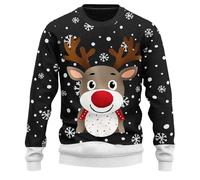 Pull Noel Homme Grande Taille- Pull Hiver Manches Longues Col Rond Tricot Chaud Sweater Chic Et Élégants Décontracté Noël Imprimé Pullover Classiques Doux Coupe Ample Rigolo Fête Chandail