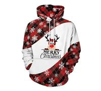 Pull Noel Homme Moche Pull Noel Renne Sweat Capuche, Sweatshirts Tendance Original Casual Homme Pulls Imprimé De Noel À Capuche Poches Thermique Sweats Unisexe Noël Fun Drôles