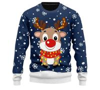 Pull Noel Homme Moche, Tenue De Noel Homme, Pull À Col Rond Et Manches Longues Christmas Jumper Moche Sweat Shirt Décontracté Pulls Chandail Classique Chemise Tricot Basique Pullover Sweaters
