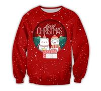 Pull Noel Homme Sweat Homme Pull Noel Moche Détente à la Maison Sweat Imprimé 3D Noël Col Rond Ample Automne Hiver