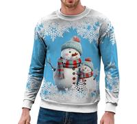 Pull Noel Homme Sweat Homme Pull Noel Moche pour Lui Elle Sweat Col Rond Imprimé Merry Christmas Manches Longues Loose
