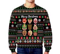 Pull Noel Homme Sweat Homme Pull Noel Moche Sweat Noël Drôle Motif Secret Manches Longues À Capuche Ample