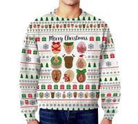 Pull Noel Homme Sweat Homme Pull Noel Moche Sweat Noël Drôle Motif Secret Manches Longues À Capuche Ample