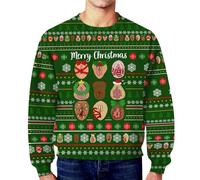 Pull Noel Homme Sweat Homme Pull Noel Moche Sweat Noël Drôle Motif Secret Manches Longues À Capuche Ample