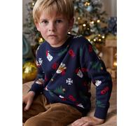 VERTBAUDET Pull Noël Jacquard Motifs ludiques garçon Marine 4A