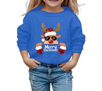Pull Noel Moche, Pull Noel Drole Sweat-Shirt à Col Rond Imprimé NoëL pour Enfants (1-14 Ans) pour FêTes Rassemblements Quotidien Sorties CéLéBrations