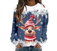 Pull Noel Rigolo Sweat-Shirt FéMinin à Col du Cou Manches Longues Style AthléTique DéContracté Parfait pour Les Sorties Quotidiennes Et Les Occasions Festives sans Capuche