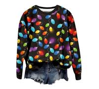 Pull Noel Rigolo Sweat-Shirt FéMinin sans Capuche à Col du Cou Manches Longues DéContracté Tendance Imprimé Vacances Quotidien Confortable Mode