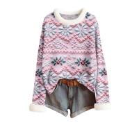 Pull Noel, Sweat Chauffant Intérieur Renne Chaud Sweet Chic Interieur Pilou Sapin Pull LED Col V Noël Drole Gilets Gros Chemise Noel Femme L