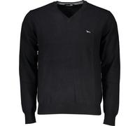 Pull noir pour homme avec col en V et broderie - l'élégance à l'état pur, taille : M Couleur : Nero
