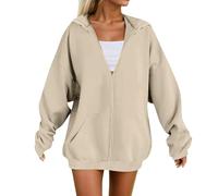 Pull norvégien à capuche en polaire rouge pour femme - Doux et confortable - Décontracté - Manches longues - Chaud - Hiver - Noël - Pour frères et sœurs, beige, M