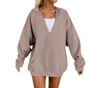 Pull norvégien à capuche en polaire rouge pour femme - Doux et confortable - Décontracté - Manches longues - Chaud - Hiver - Noël - Pour frères et sœurs, kaki, 4XL