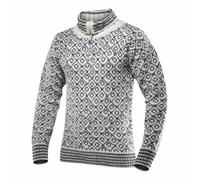 Pull norvégien en laine avec col roulé zippé Devold Svalbard gris XL